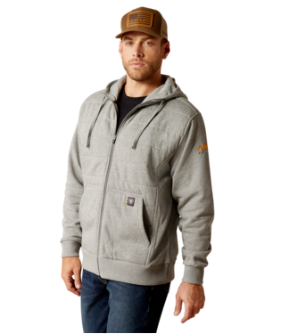 [10052079] SWEATSHIRT, MNS RBR ALL-WEATHER INS FULL ZIP HOODIE HEATHER GREY