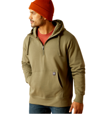 [10053409] SWEATSHIRT, MNS REBAR WORKMAN 1/4 ZIP HOODIE DEEP LICHEN