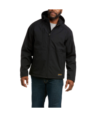 [10037386] MNS RBR STR CNVS SFTSL HD LG JACKET BLACK/LIME