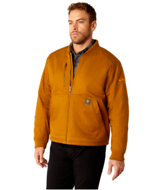 [10053000] MNS REBAR STRETCH CANVAS BOMBER JACKET BROWN