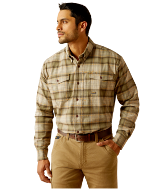 [10052802] MNS RBR FLANNEL DRSTR LONG SLEEVE WORK SHIRT DEEP LICHEN