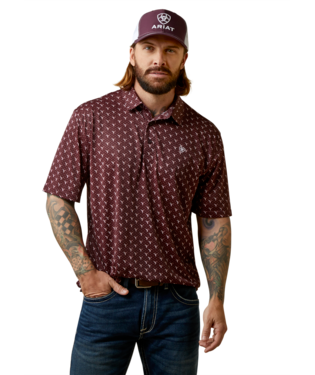 [10051964] MNS ALL OVER PRINT SHORT SLEEVE POLO MALBEC