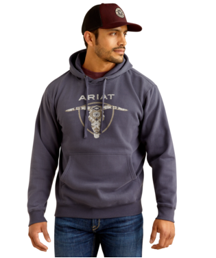 [10052004] SWEATSHIRT, MNS SW LONGHORN HOODIE ODYSSEY GREY
