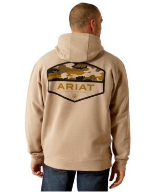 [10052460] SWEATSHIRT, MNS CAMO HEX HOODIE BEIGE