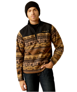 [10052732] MNS BASIS 2.0 1/4 ZIP SWEATSHIRT BROWN SCENIC SERAPE