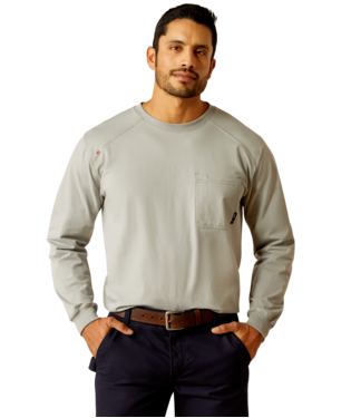 MNS FR PIMA LONG SLEEVE T SHIRT SILVER FOX