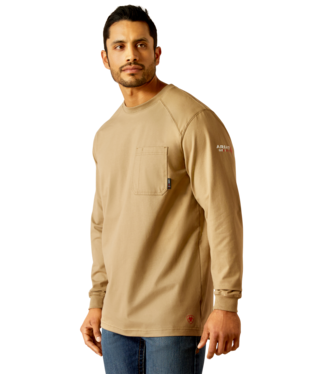 MNS FR PIMA LONG SLEEVE T SHIRT FIELD KHAKI