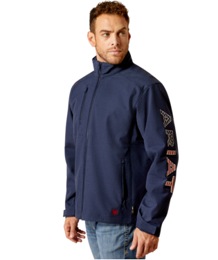 MNS FR TEAM LOGO SOFTSHELL JACKET NAVY/USA