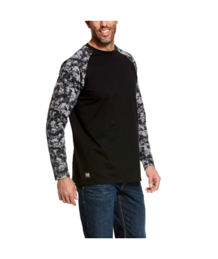 [10027893] MNS FR BASEBALL LONG SLEEVE T SHIRT BLACK DIGI CAMO