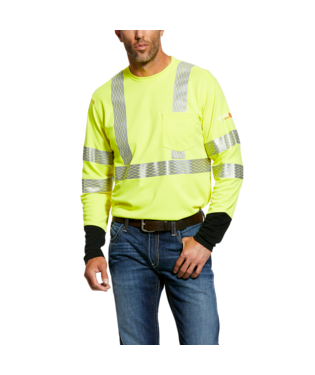 MNS FR HI-VIS LONG SLEEVE T SHIRT HI-VIS YELLOW