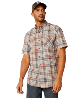 [10048894] MNS RBR MD TGH DRST SHORT SLEEVE WORK SHIRT ALLOY PLAID