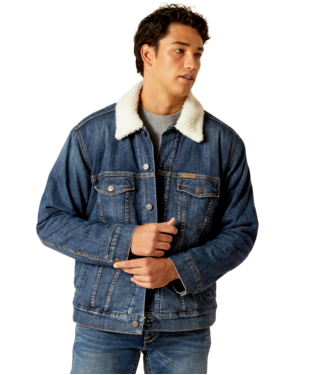 [10047438] MNS SHERPA LINED TRUCKER JACKET BLUE ROCK