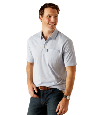 [10048515] MNS CHORLEY SHORT SLEEVE POLO CHAMBRAY BLUE