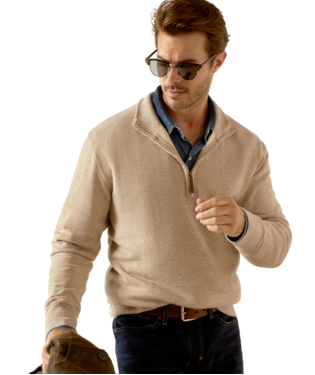 [10052753] MNS BOLINAS 1/4 ZIP SWEATER OATMEAL