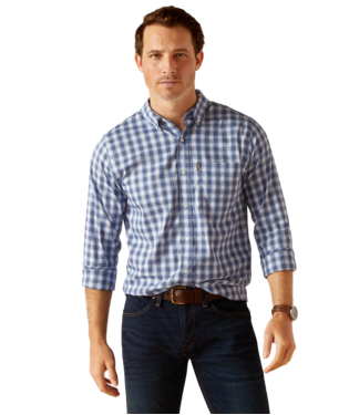 [10048652] MNS NAPA LONG SLEEVE SHIRT ICE BLUE PLAID