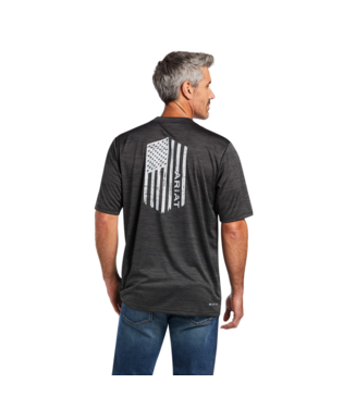 [10039553] MNS CHARGER VERTICAL FLAG SHORT SLEEVE T SHIRT CHARCOAL