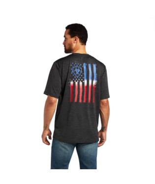 [10040632] MNS CHARGER VERTICAL FLAG SHORT SLEEVE T SHIRT CHARCOAL