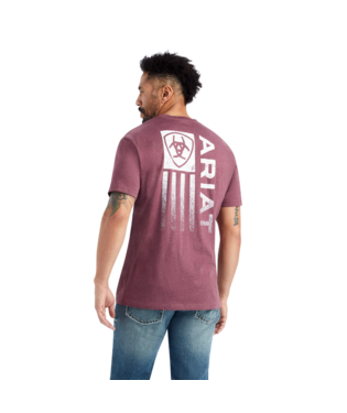 [10042641] MNS ARIAT MNMLST SHORT SLEEVE T SHIRT BURGUNDY HEATHER