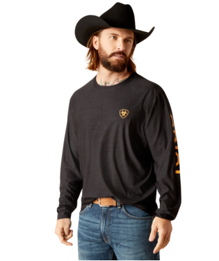 [10047227] MNS CHARGER LOGO LONG SLEEVE T SHIRT BLACK HEATHER