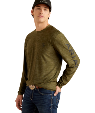 [10047229] MNS CHARGER LOGO LONG SLEEVE T SHIRT BRINE OLIVE
