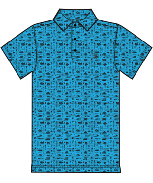 [10051371] MNS CHARGER 2.0 PRINTED SHORT SLEEVE POLO BRILLIANT BLUE