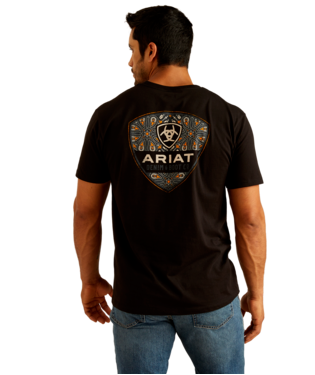 [10051391] MNS ARIAT PAISLEY SHIELD SHORT SLEEVE T SHIRT BLACK