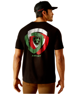 [10051447] MNS ARIAT WOODEN BADGES SHORT SLEEVE T SHIRT BLACK