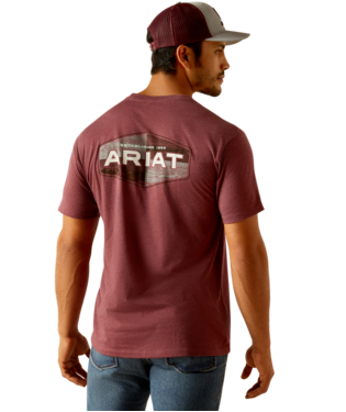 [10051451] MNS ARIAT QUADRANT SHORT SLEEVE T SHIRT BURGUNDY HEATHER