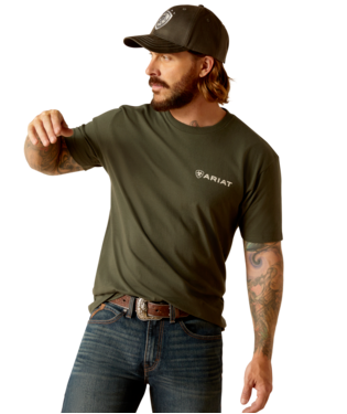 [10051452] MNS ARIAT CAMO RING SHORT SLEEVE T SHIRT DARK OLIVE