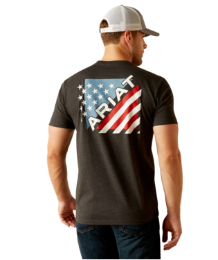 [10051453] MNS ARIAT STAR SPANGLED T SHIRT CHARCOAL HEATHER