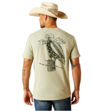 [10051748] MNS ARIAT EAGLE FLAG SHORT SLEEVE T SHIRT DESERT SAGE HEATHER