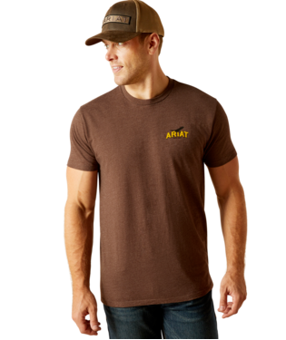 [10051750] MNS ARIAT BISON SKETCH SHLD T SHIRT BROWN HEATHER