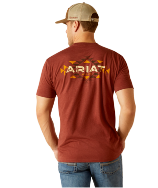 [10051753] MNS ARIAT SW CACTI SHORT SLEEVE T SHIRT RUSTY HEATHER