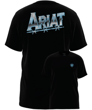 [10051788] MNS ARIAT CHROME WIRE SHORT SLEEVE T SHIRT BLACK