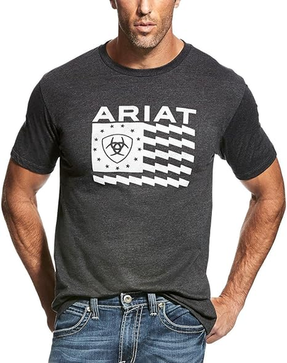 [10023351] MNS OLD GLORY T SHIRT CHARCOAL HEATHER