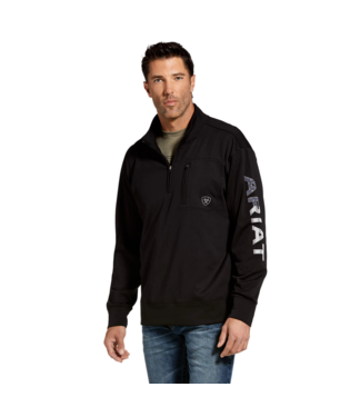 [10032949] SWEATSHIRT, MNS TEAM LOGO 1/4 ZIP BLACK/AMERICANA