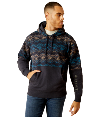 [10052449] SWEATSHIRT, MNS COLOR BLOCK HOODIE NAVY