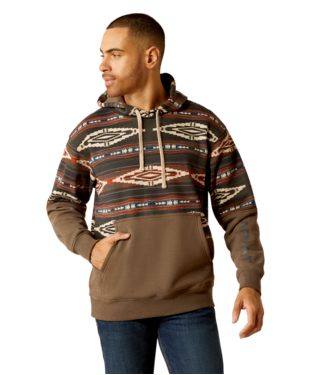 [10052452] SWEATSHIRT, MNS COLOR BLOCK HOODIE BRINDLE