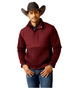 [10052780] MNS CALDWELL REINFORCED SNAP SWEATER WINDSOR WINE