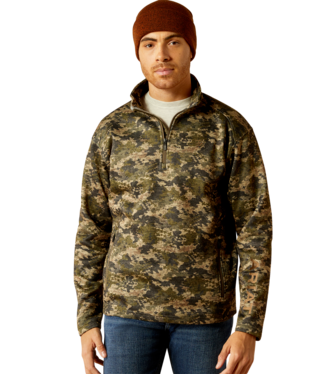 [10053017] MNS CALDWELL LOGO 1/4 ZIP SWEATER GREEN CAMO