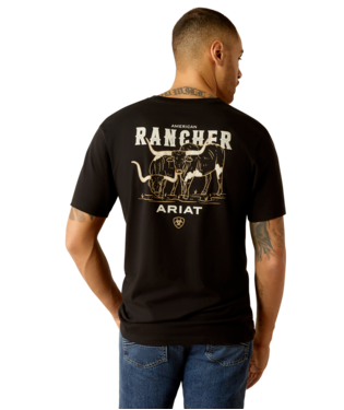 [10052018] MNS ARIAT AMERICAN RANCHER SHORT SLEEVE T SHIRT BLACK