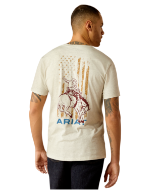 [10052507] MNS ARIAT RODEO PROUD SHORT SLEEVE T SHIRT OATMEAL HEATHER