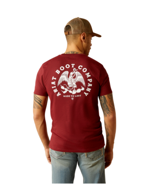 [10052510] MNS ARIAT EAGLE AND SNAKE SHORT SLEEVE T SHIRT CRIMSON BLACK HEATHER