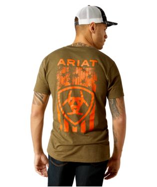 [10052569] MNS ARIAT GRAIN FLAG SHORT SLEEVE T SHIRT MILITARY HEATHER