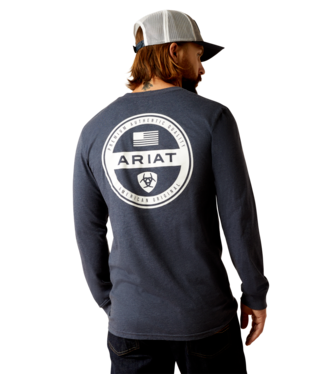 [10052570] MNS AMER ORIG CIRCLE LONG SLEEVE T SHIRT NAVY HEATHER