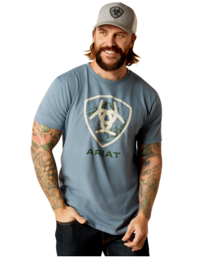 [10052575] MNS ARIAT ROCKY PEAK SHORT SLEEVE T SHIRT LIGHT DENIM