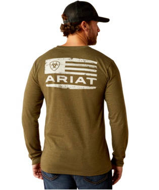 [10053989] MNS ARIAT BRDD LOTF HX LONG SLEEVE T SHIRT MILITARY HEATHER