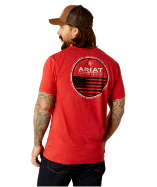 [10053991] MNS ARIAT ORIG FLAG SCOPE SHORT SLEEVE T SHIRT RED HEATHER