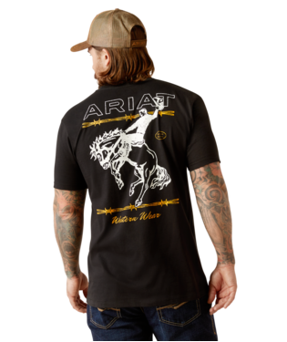 [10053994] MNS ARIAT WESTERN WEAR SHORT SLEEVE T SHIRT BLACK