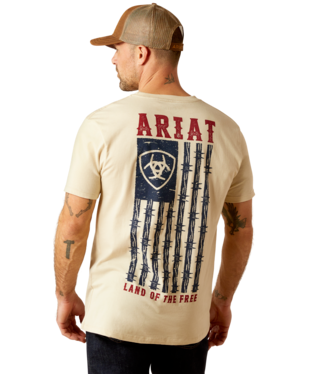 [10054001] MNS ARIAT BARBED FLAG SHORT SLEEVE T SHIRT NATURAL